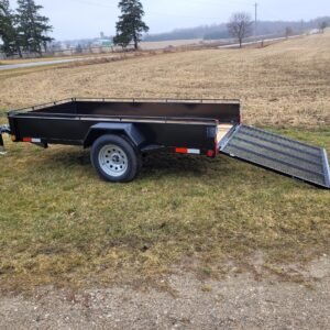 5 x 12 galvanized single axle steel landscape atv/utv trailer with 3500 lbs straight axle