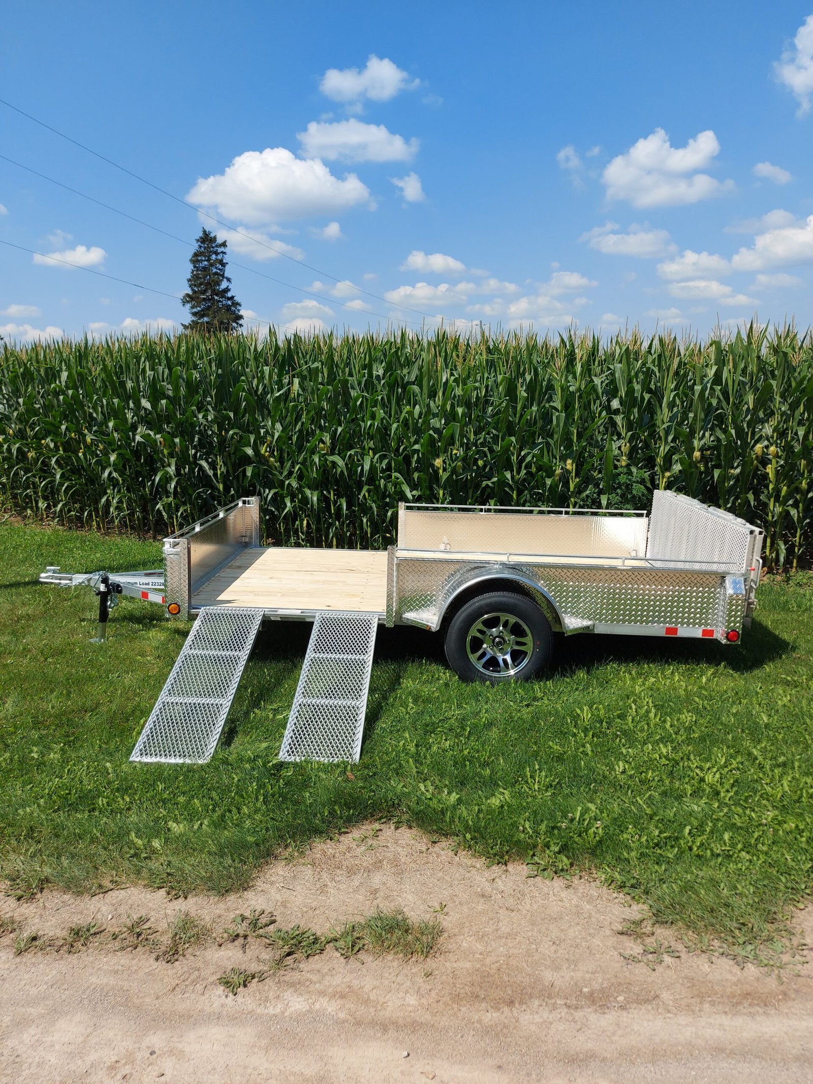5 x 12 galvanized single axle steel landscape atv/utv trailer with 3500 lbs straight axle